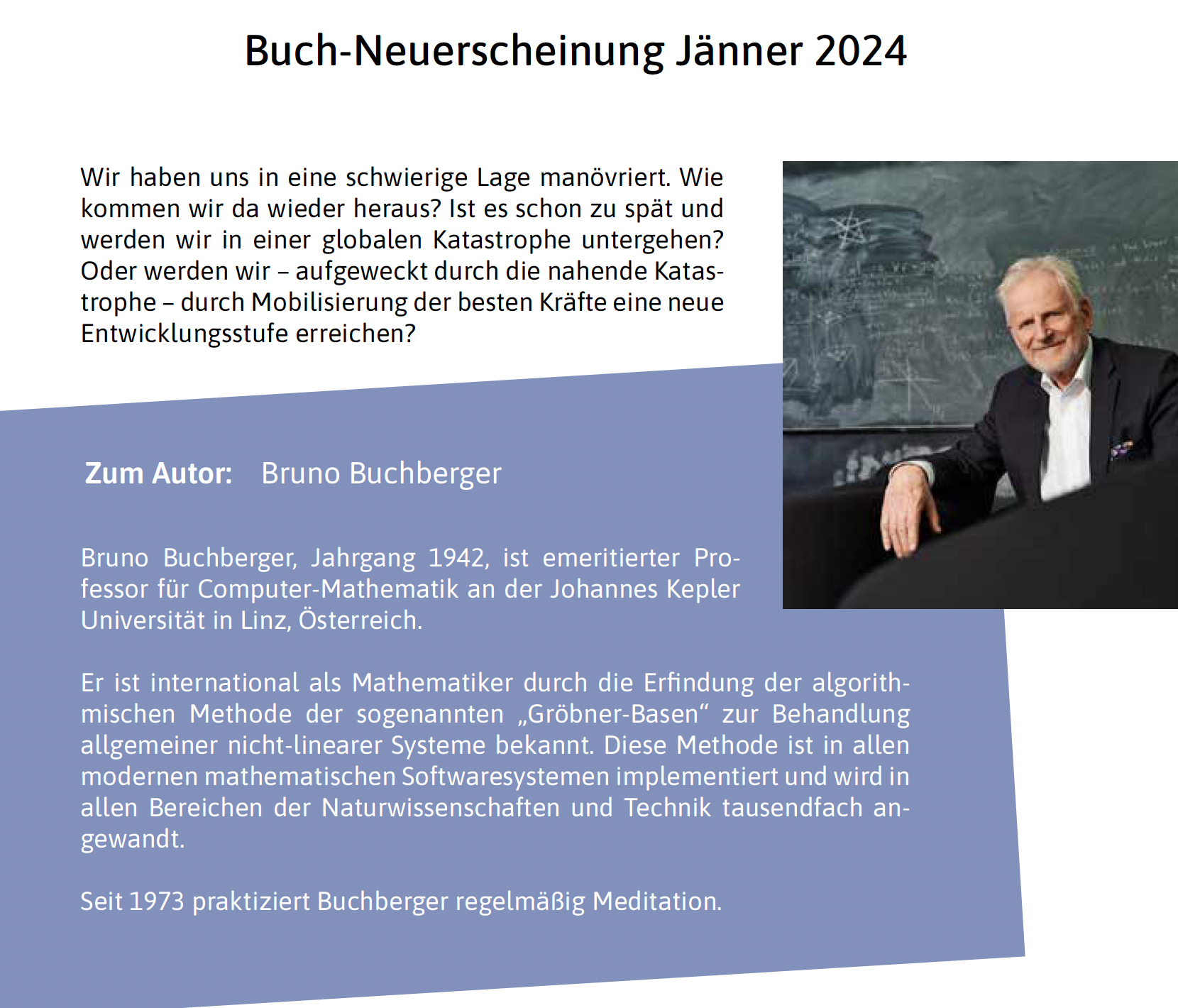 NEU Jänner 2024: Wissenschaft + Meditation